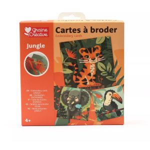 3 Cartes à broder « Jungle »