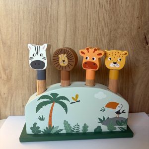 Jeu à encastrer Animaux sauteurs « Safari » en bois