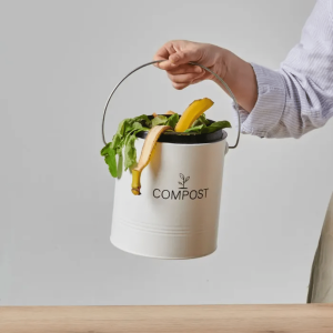 Seau à compost rond blanc – 4.5 L