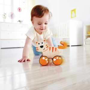 Jouet en bois à promener – Chat trotteur