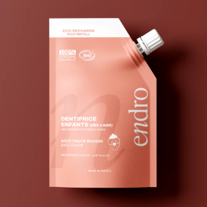 Recharge dentifrice gel fluor enfants BIO – Fruits rouges