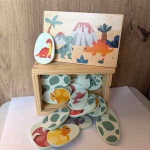 Mémo « Dino » – Jeu de mémoire en bois thème dinosaures