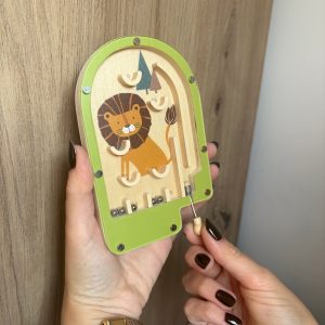 Mini jeu de flipper « Lion » – Flipper d’adresse en bois compact
