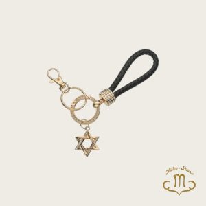 Porte-clés Metel Magen David avec incrustation de pierre