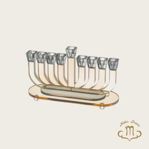 Hanoukia élégante en cristal 15 cm