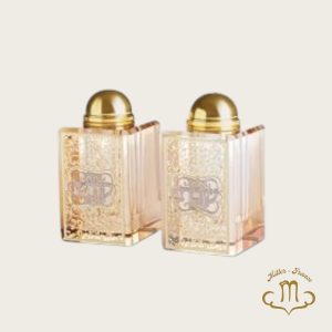 Salière et poivrière en cristal 8*4 cm avec plaque découpée au laser