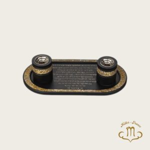 Bougeoirs en polyrésine et plateau