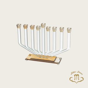 Hanoukia élégante en cristal 21 cm