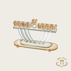 Hanoukia élegante en cristal 15 cm