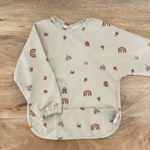 Bavoir à manche longue – Arc-en-ciel