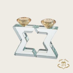 Bougeoirs en cristal Magen David 17 cm