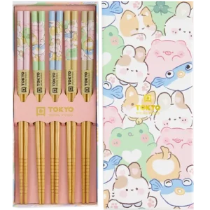 Coffret 5 baguettes animaux colorés