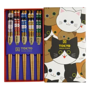 Coffret 5 baguettes enfants têtes de chats