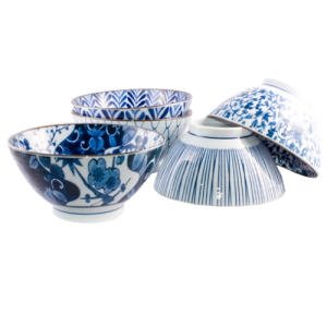 Grand bol bleu et blanc