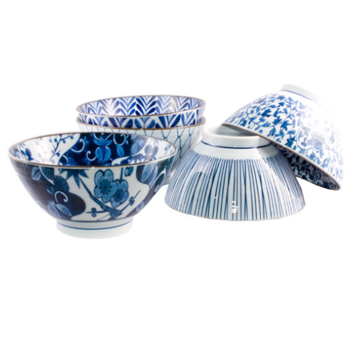 Grand bol bleu et blanc – Image 2