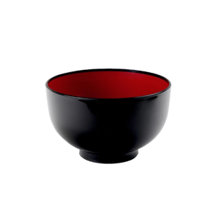 Bol en mélaminé noir intérieur rouge