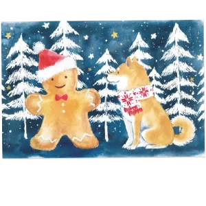 Carte postale shiba pain d&rsquo;épices