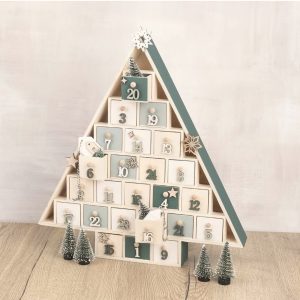 Calendrier de l’Avent « Sapin » en bois – Kit décoratif à personnaliser pour Noël
