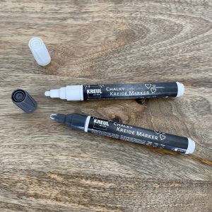 Marqueur craie pour bocaux – gris / blanc / noir