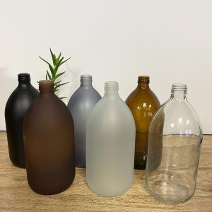 Flacon en verre d&rsquo;1 L – 6 coloris au choix