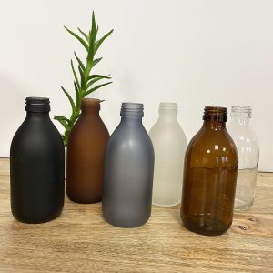 Flacon en verre 250 ml – 6 coloris au choix
