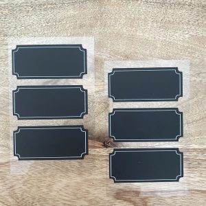 Étiquettes ardoise pour bocaux 6,5 x 3 cm – Lot de 6