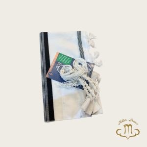 Talit  katan en laine blanc-noir