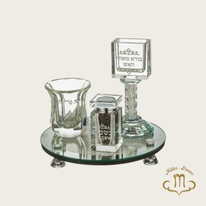 Ensemble de Havdala en cristal 20 cm