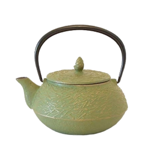 Théière en fonte verte motifs pin 0,6 litre