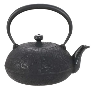 Grande théière en fonte branches de pin