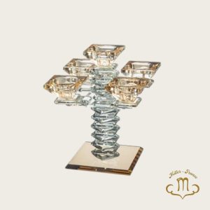 Bougeoirs en cristal à 5 ​​branches