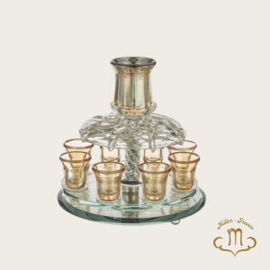 Fontaine à vin en cristal avec ses 8 coupes