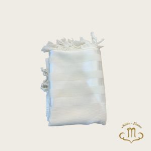 Talit Gadol Barak nid d&rsquo;abeille Blanc