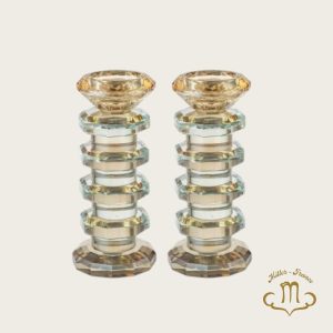 Bougeoirs élégants en cristal 16,5 cm