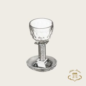 Verre de Kiddouch en cristal 18 cm avec pierres