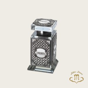 Porte-bésame en cristal avec plaque en métal 8 x 6 cm