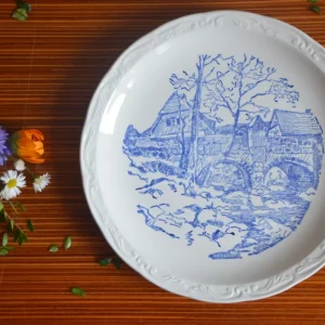 Assiette Sarreguemines bleu