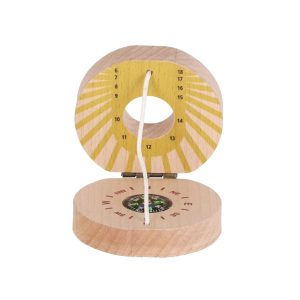 Cadran solaire de poche en bois