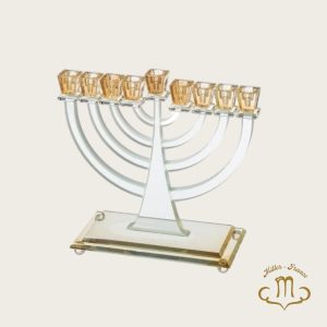 Hanoukia élégante en cristal 24 cm