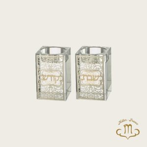 Bougeoirs en Cristal avec Plaque