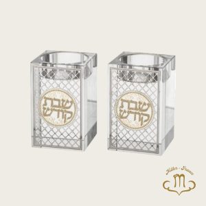 Petits bougeoirs en Cristal avec Plaque