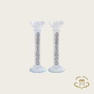 Bougeoirs En Cristal Avec Pierres Décoratives