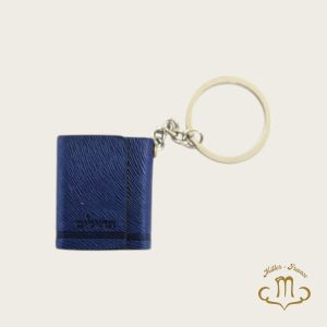 Porte-clés Tehillim 3,5 cm – Similicuir avec aimant – Bleu