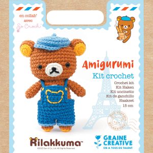 Kit Amigurumi pour confectionner un petit ourson Rilakkuma en crochet