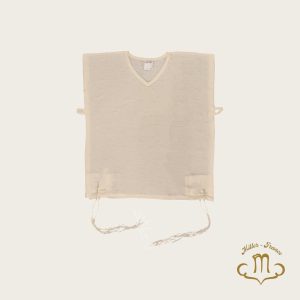 Talit katan tricot en laine Blanc